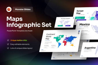 Monster Slides Maps Infographic Set